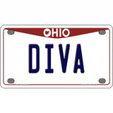 Diva Ohio Metal Novelty License Plate 4" x 2.2" (MLP)