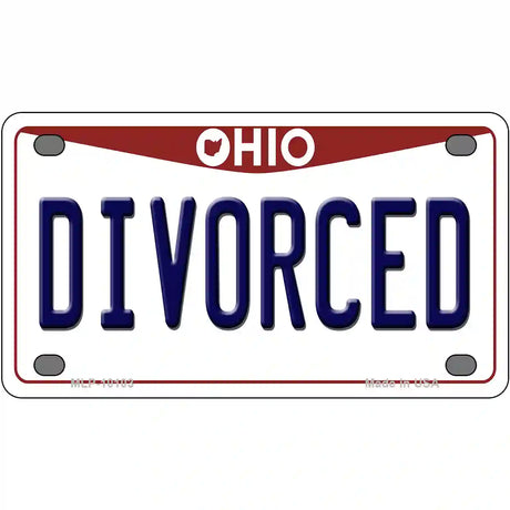 Divorced Ohio Metal Novelty License Plate 4" x 2.2" (MLP)