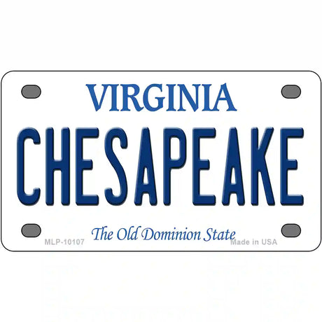 Chesapeake Virginia Metal Novelty License Plate 4" x 2.2" (MLP)