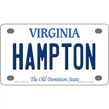 Hampton Virginia Metal Novelty License Plate 4" x 2.2" (MLP)