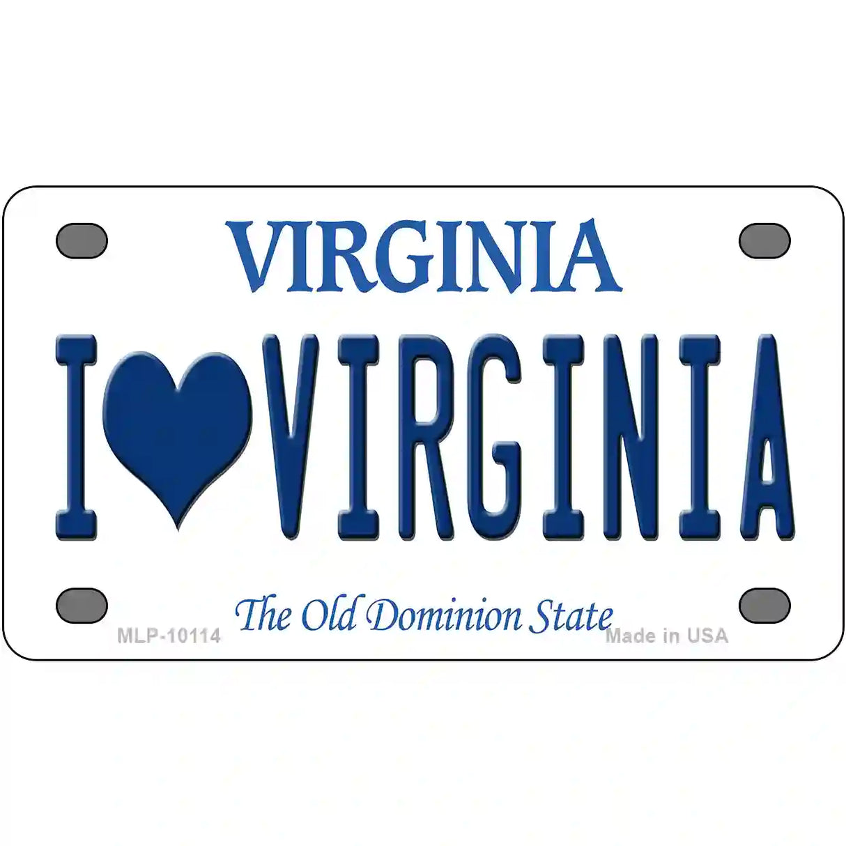 I Love Virginia Metal Novelty License Plate