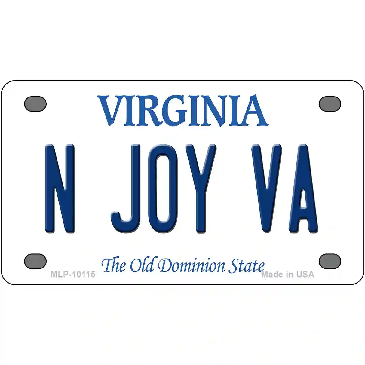 N Joy VA Virginia Metal Novelty License Plate 4" x 2.2" (MLP)