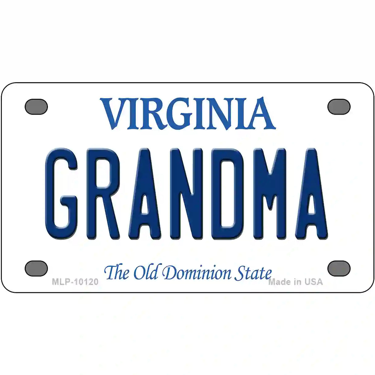 Grandma Virginia Metal Novelty License Plate 4" x 2.2" (MLP)