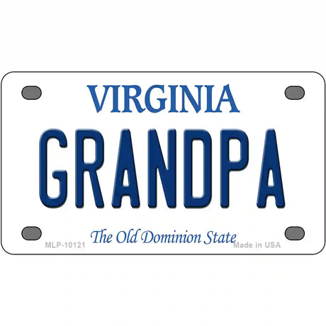 Grandpa Virginia Metal Novelty License Plate 4" x 2.2" (MLP)