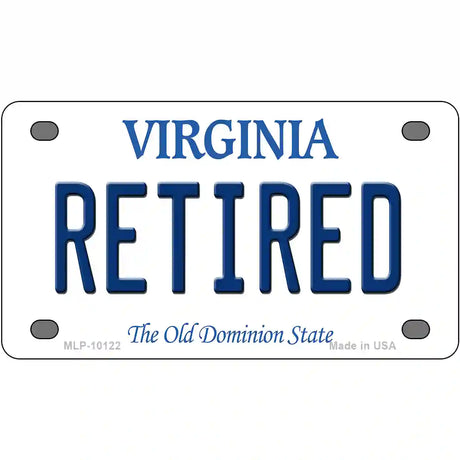 Retired Virginia Metal Novelty License Plate 4" x 2.2" (MLP)