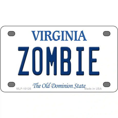 Zombie Virginia Metal Novelty License Plate 4" x 2.2" (MLP)