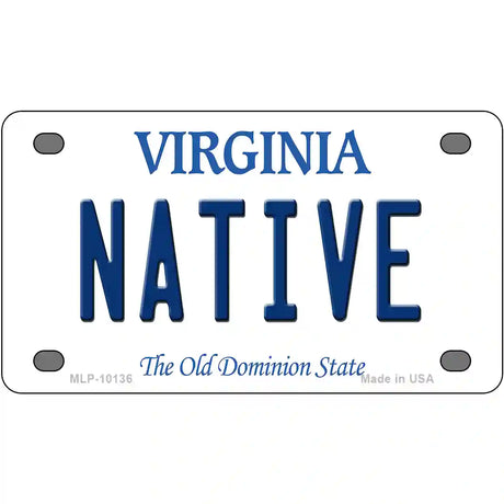 Native Virginia Metal Novelty License Plate 4" x 2.2" (MLP)