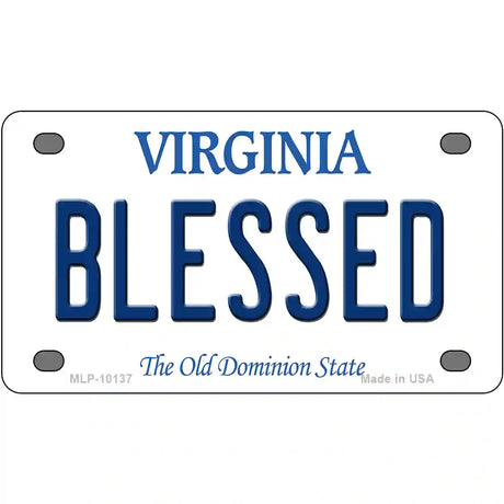 Blessed Virginia Metal Novelty License Plate 4" x 2.2" (MLP)