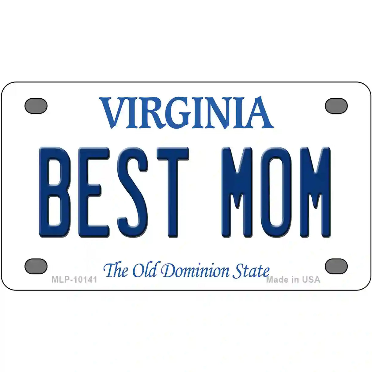 Best Mom Virginia Metal Novelty License Plate 4" x 2.2" (MLP)