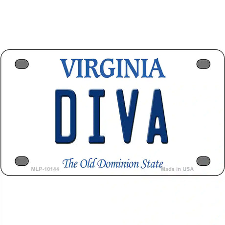 Diva Virginia Metal Novelty License Plate 4" x 2.2" (MLP)