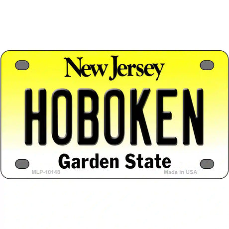 Hoboken New Jersey Metal Novelty License Plate 4" x 2.2" (MLP)