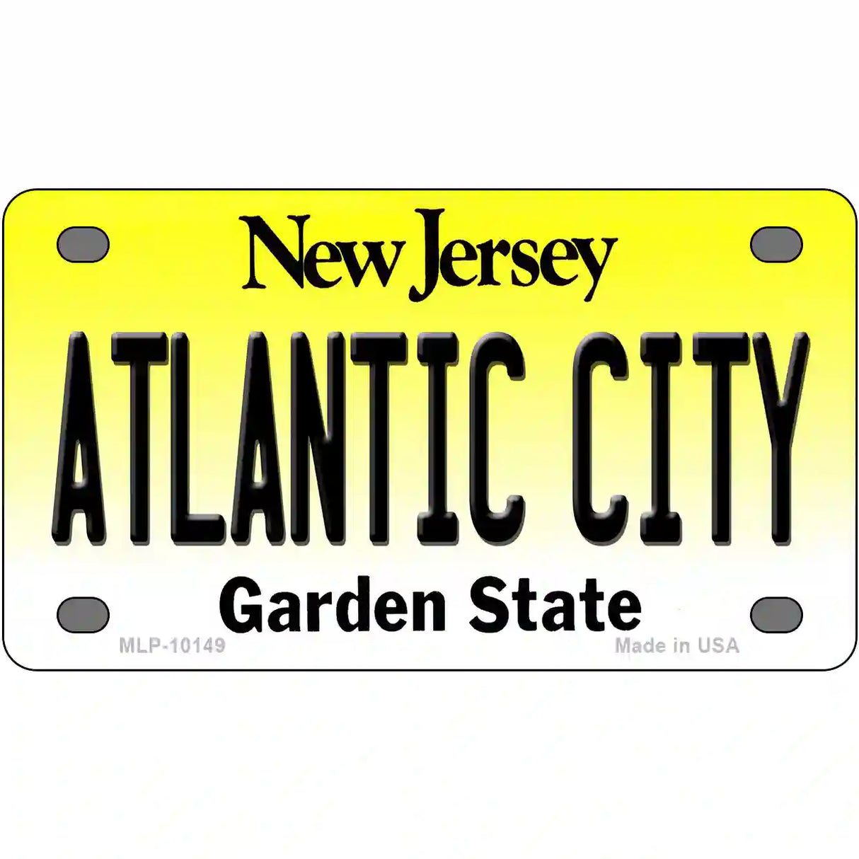 Atlantic City New Jersey Metal Novelty License Plate 4" x 2.2" (MLP)