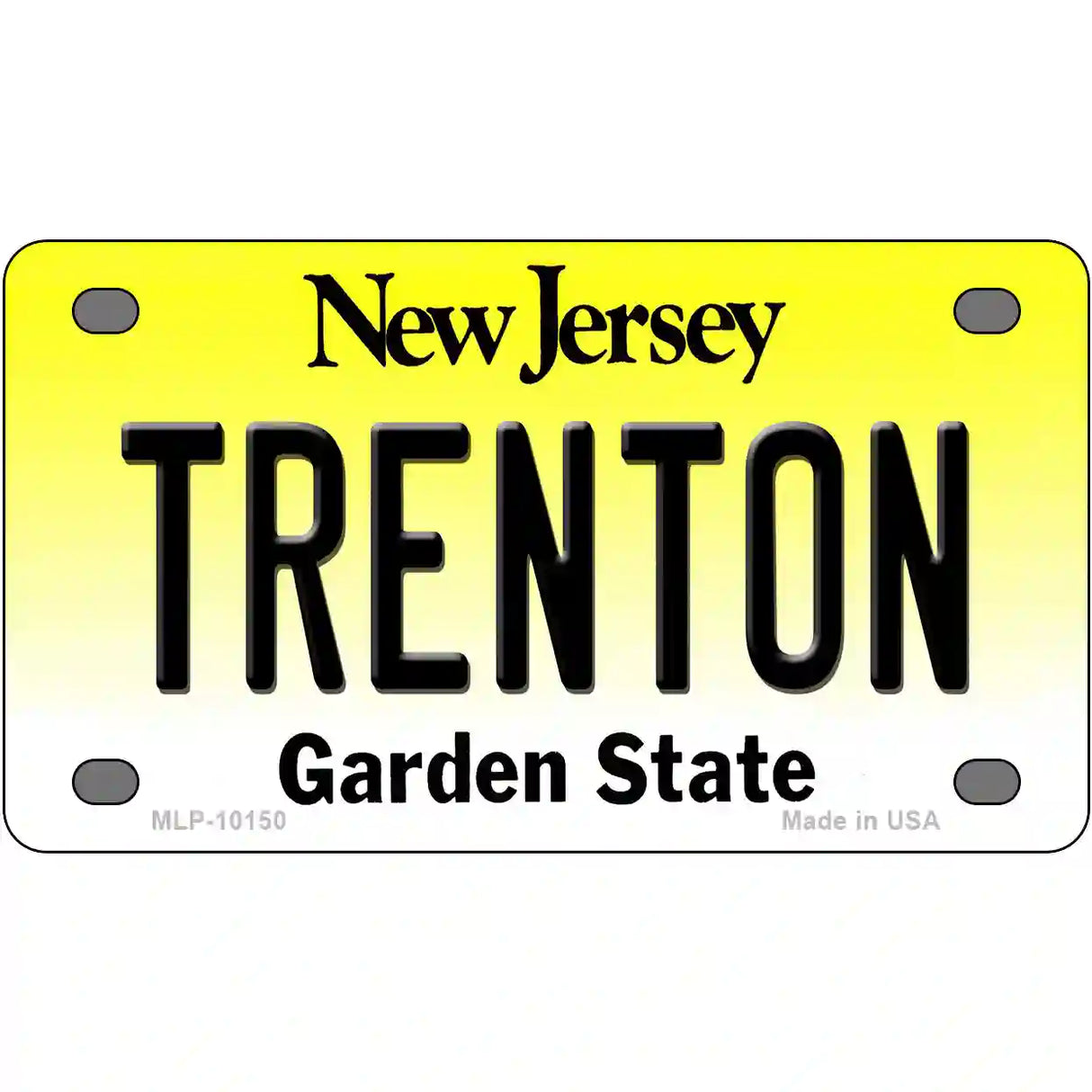 Trenton New Jersey Metal Novelty License Plate 4" x 2.2" (MLP)