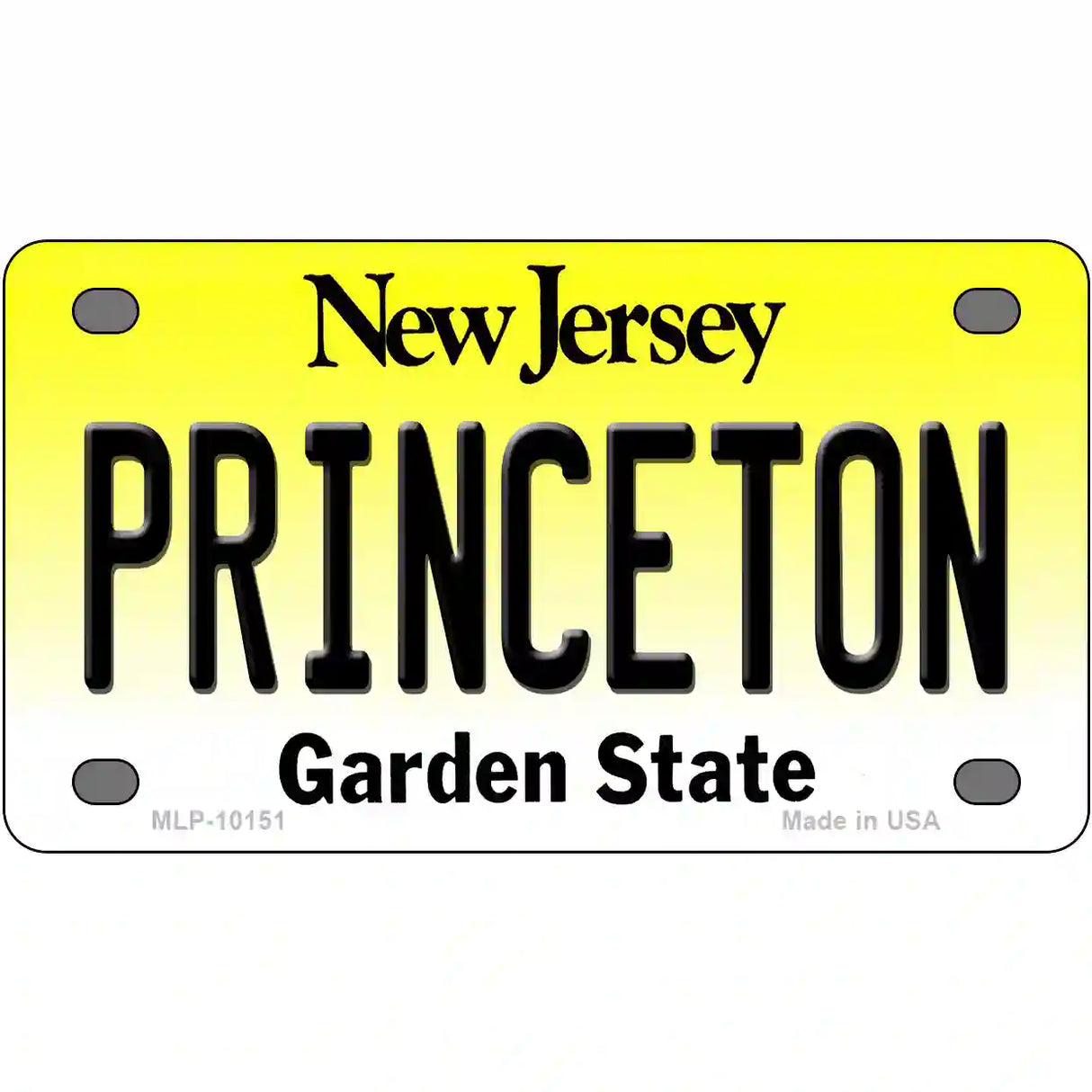 Princeton New Jersey Metal Novelty License Plate 4" x 2.2" (MLP)