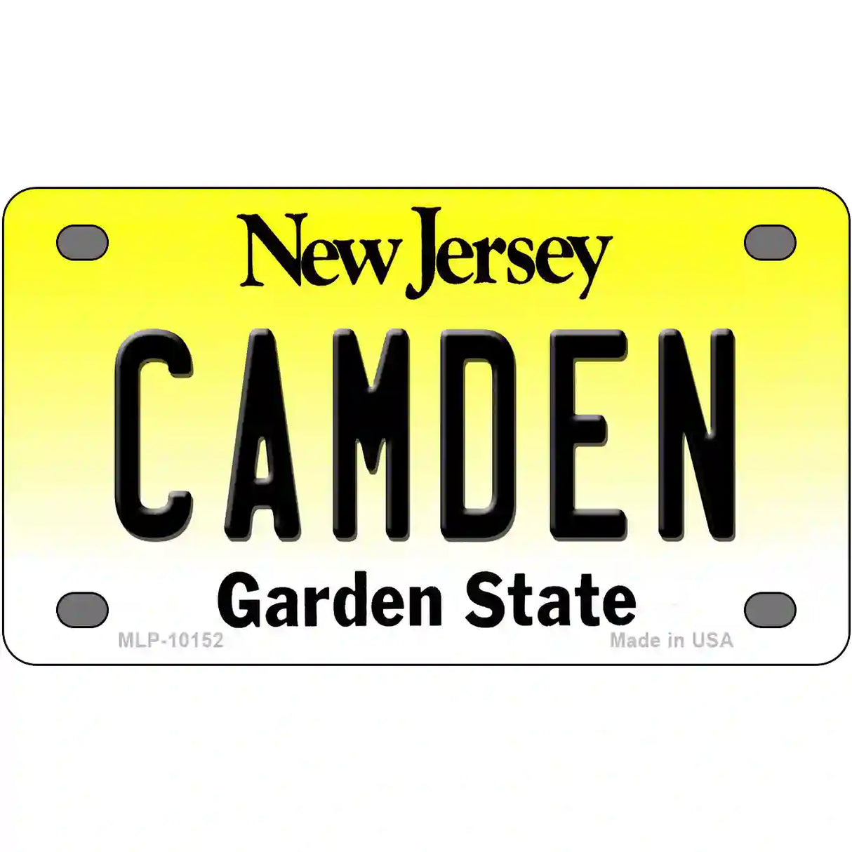 Camden New Jersey Metal Novelty License Plate 4" x 2.2" (MLP)