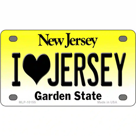 I Love Jersey New Jersey Metal Novelty License Plate 4" x 2.2" (MLP)