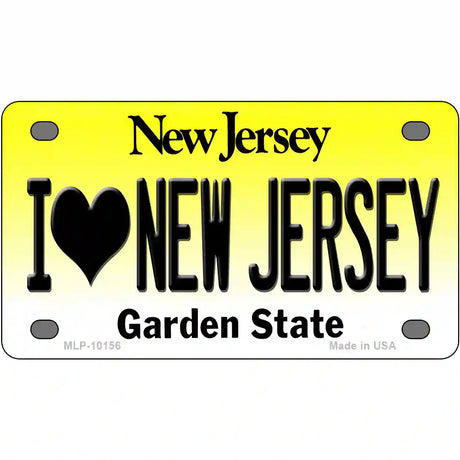 I Love New Jersey Metal Novelty License Plate 4" x 2.2" (MLP)