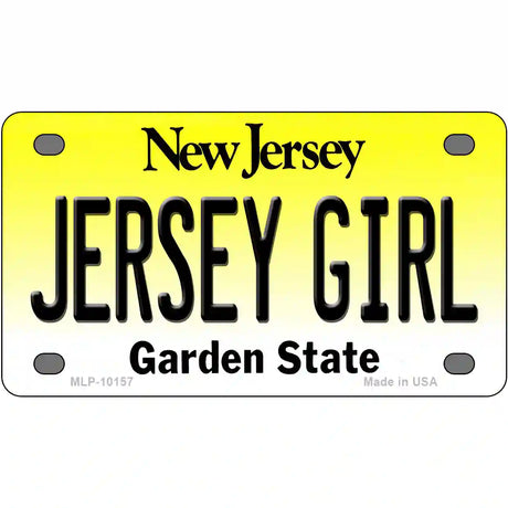 Jersey Girl New Jersey Metal Novelty License Plate 4" x 2.2" (MLP)