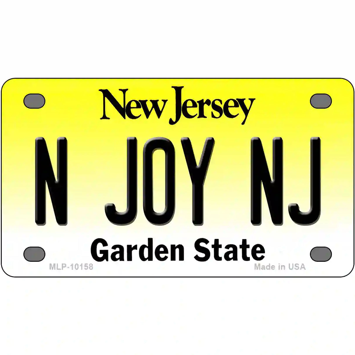 N Joy NJ New Jersey Metal Novelty License Plate 4" x 2.2" (MLP)