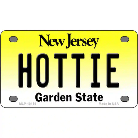 Hottie New Jersey Metal Novelty License Plate 4" x 2.2" (MLP)