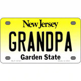 Grandpa New Jersey Metal Novelty License Plate 4" x 2.2" (MLP)