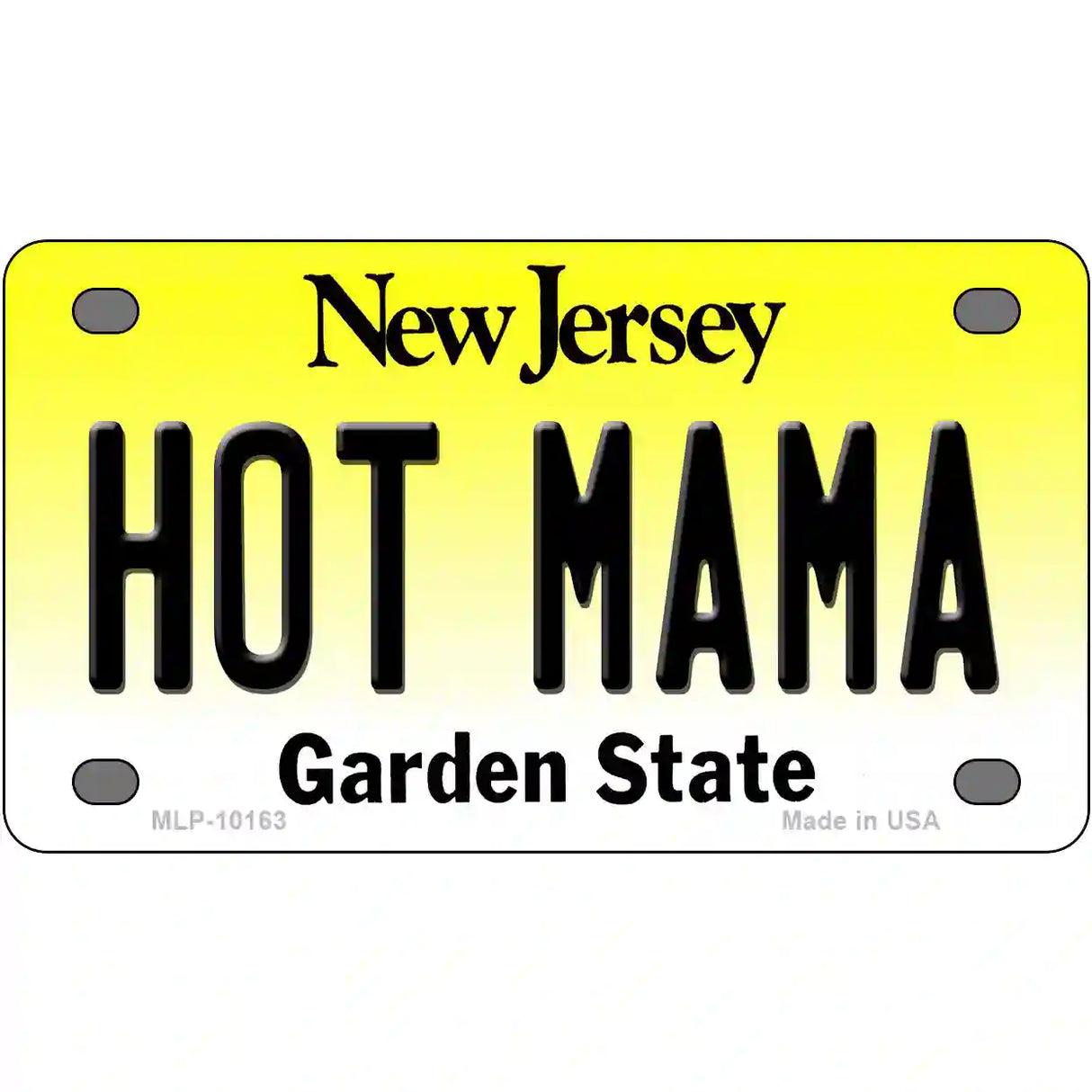 Hot Mama New Jersey Metal Novelty License Plate 4" x 2.2" (MLP)