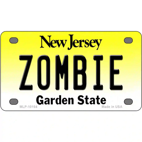 Zombie New Jersey Metal Novelty License Plate 4" x 2.2" (MLP)