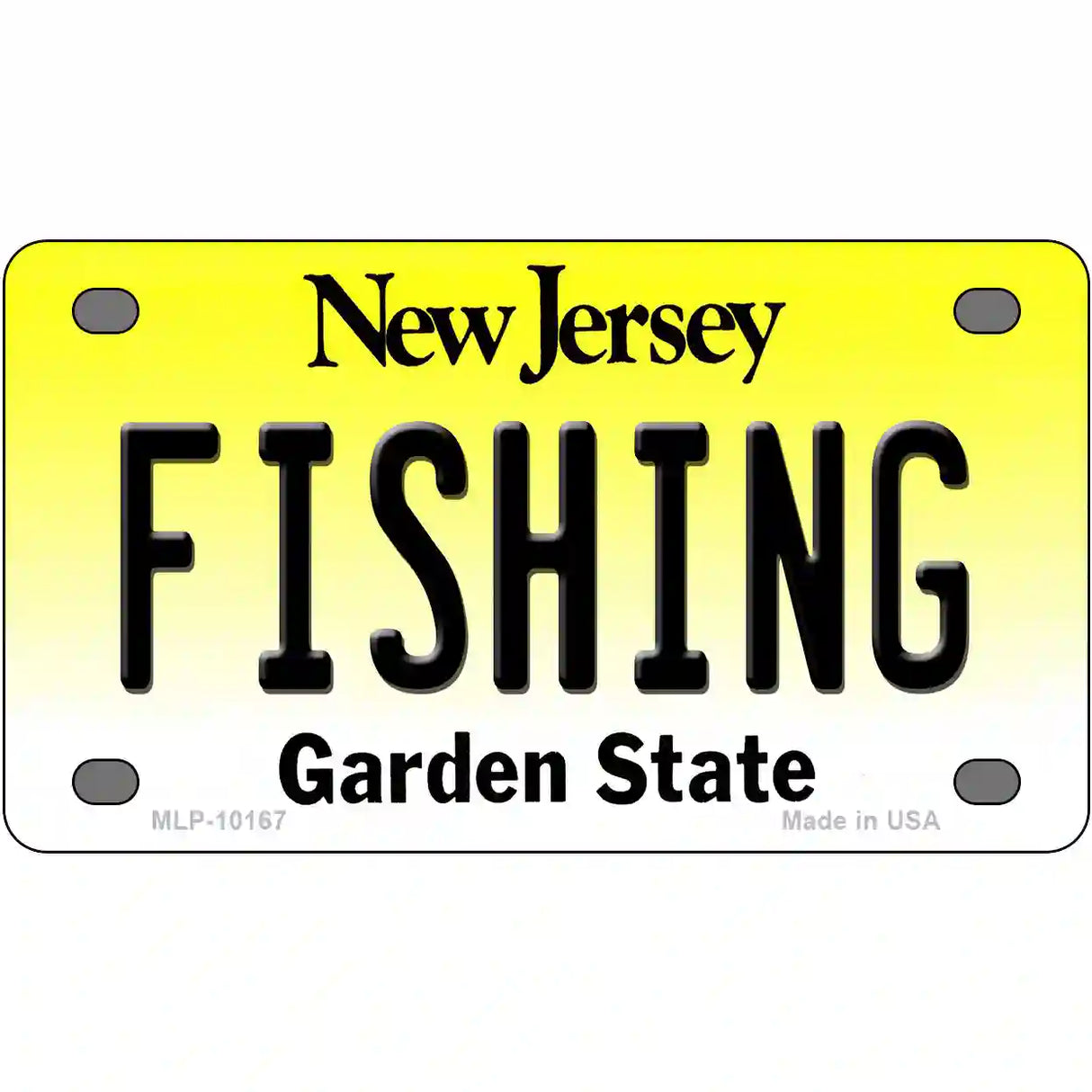 Fishing New Jersey Metal Novelty License Plate 4" x 2.2" (MLP)