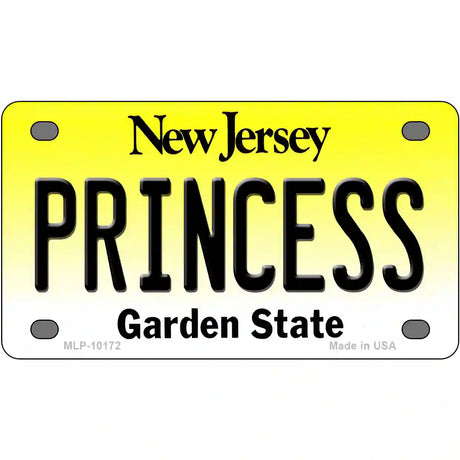 Princess New Jersey Metal Novelty License Plate 4" x 2.2" (MLP)