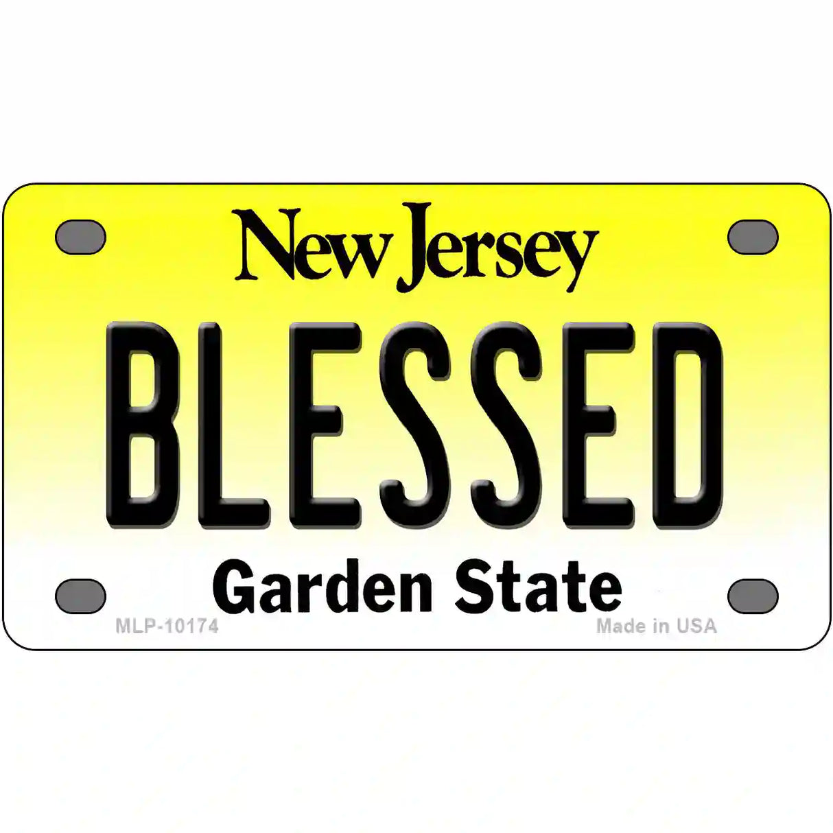 Blessed New Jersey Metal Novelty License Plate 4" x 2.2" (MLP)