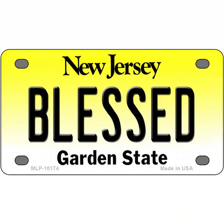 Blessed New Jersey Metal Novelty License Plate 4" x 2.2" (MLP)