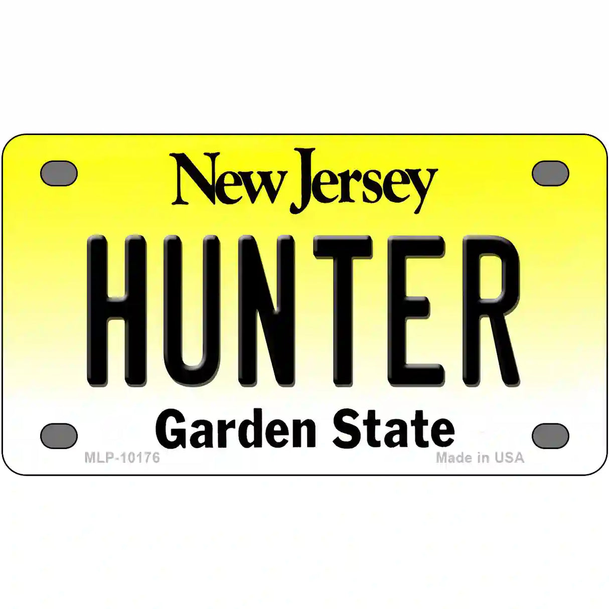 Hunter New Jersey Metal Novelty License Plate 4" x 2.2" (MLP)