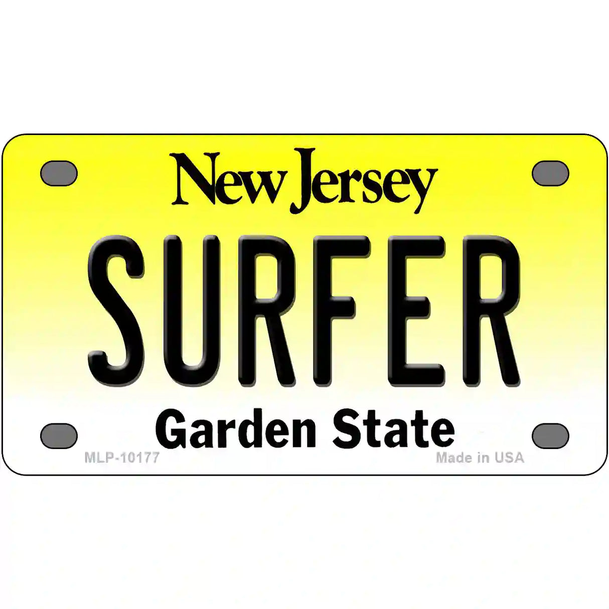 Surfer New Jersey Metal Novelty License Plate 4" x 2.2" (MLP)