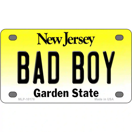 Bad Boy New Jersey Metal Novelty License Plate 4" x 2.2" (MLP)