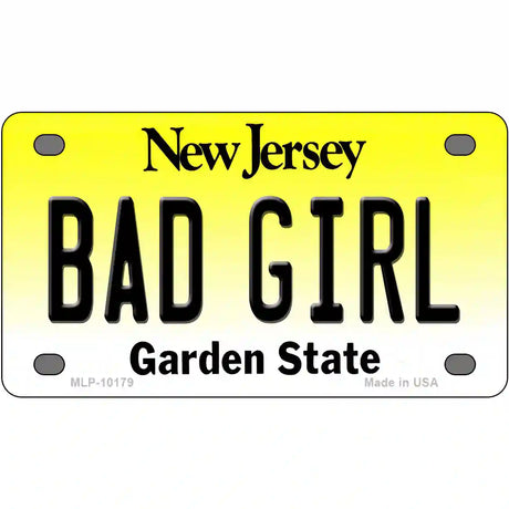 Bad Girl New Jersey Metal Novelty License Plate 4" x 2.2" (MLP)