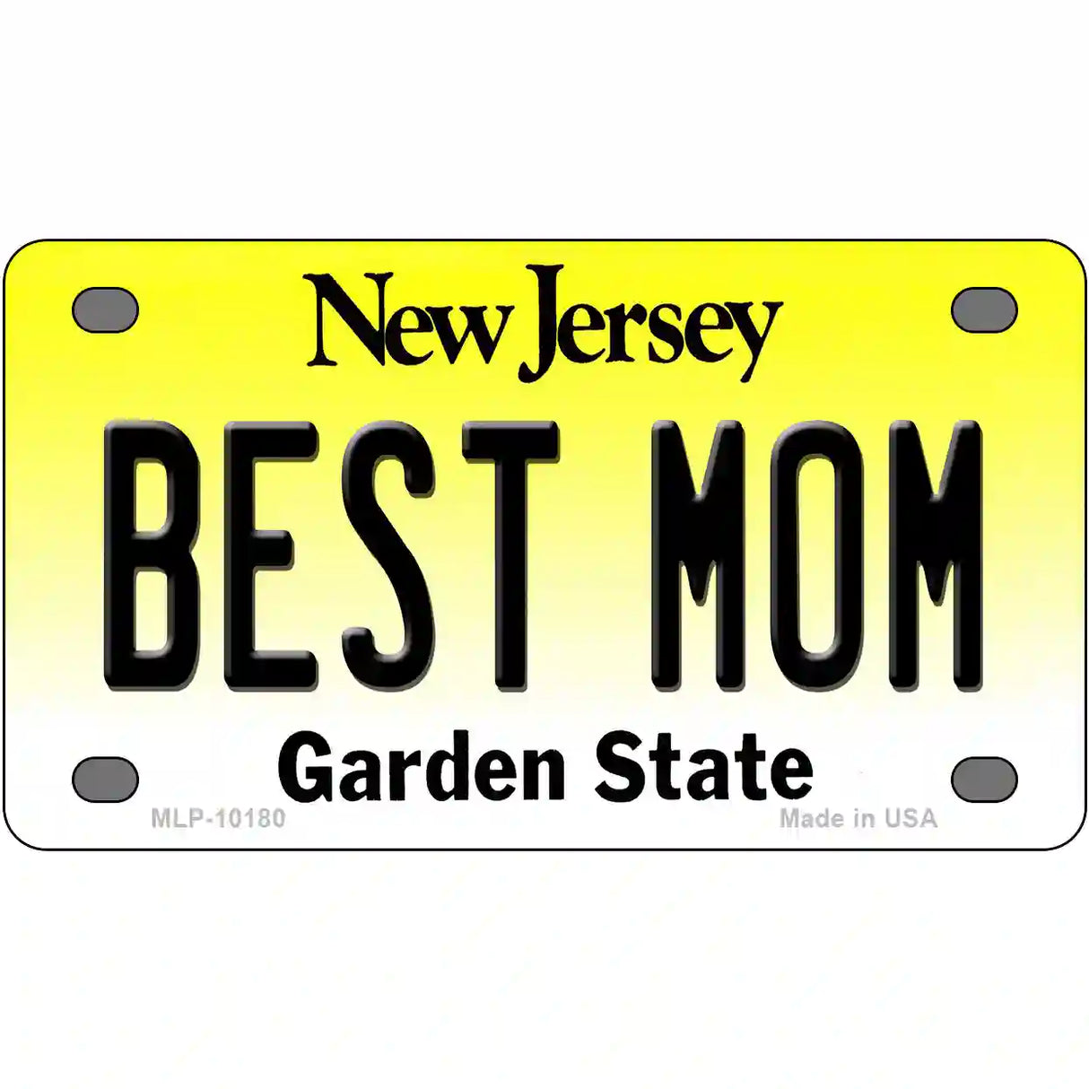 Best Mom New Jersey Metal Novelty License Plate 4" x 2.2" (MLP)