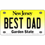 Best Dad New Jersey Metal Novelty License Plate 4" x 2.2" (MLP)