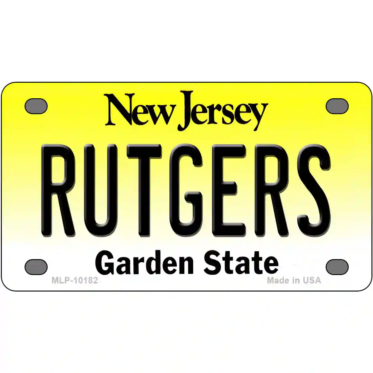 Rutgers New Jersey Metal Novelty License Plate