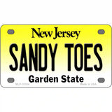 Sandy Toes New Jersey Metal Novelty License Plate 4" x 2.2" (MLP)