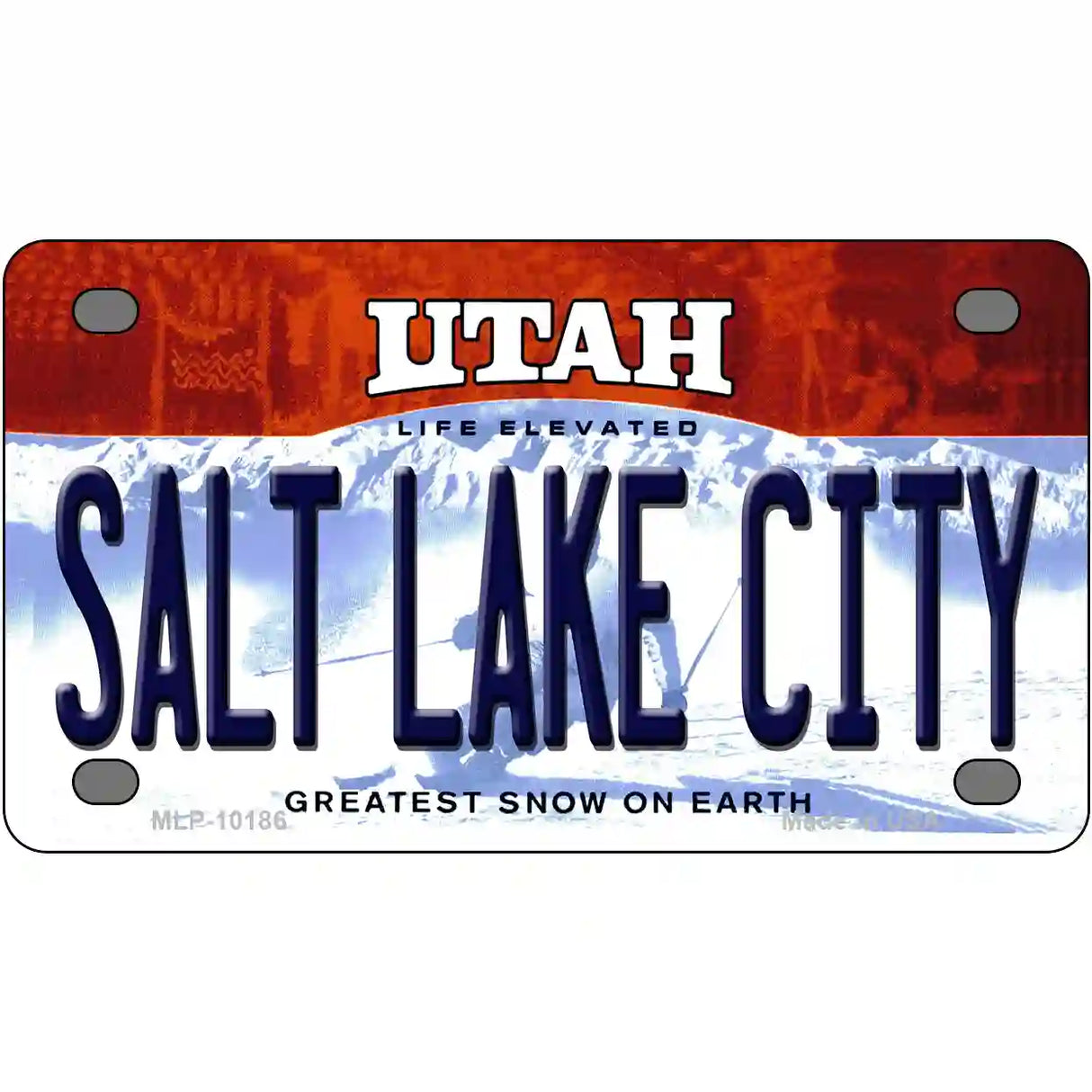 Salt Lake City Utah Metal Novelty License Plate 4" x 2.2" (MLP)