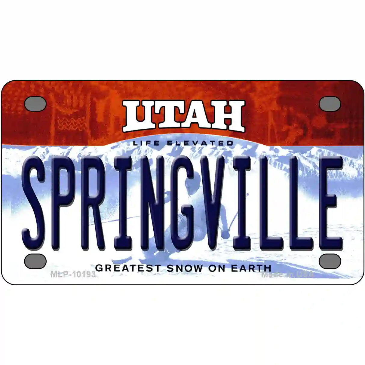 Springville Utah Metal Novelty License Plate 4" x 2.2" (MLP)