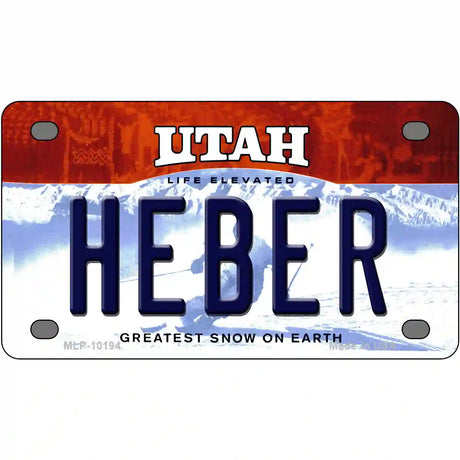 Heber Utah Metal Novelty License Plate 4" x 2.2" (MLP)