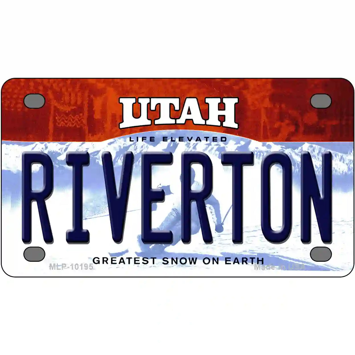 Riverton Utah Metal Novelty License Plate 4" x 2.2" (MLP)