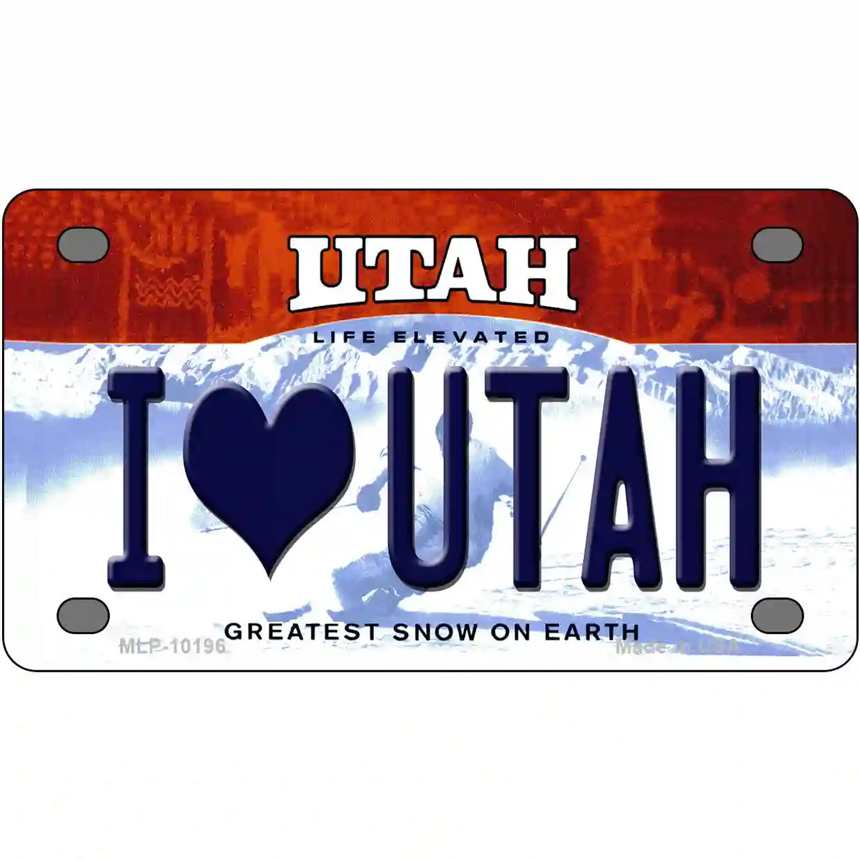 I Love Utah Metal Novelty License Plate 4" x 2.2" (MLP)