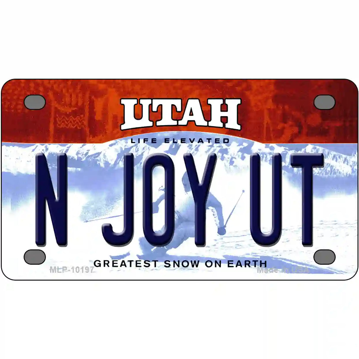 N Joy UT Utah Metal Novelty License Plate 4" x 2.2" (MLP)