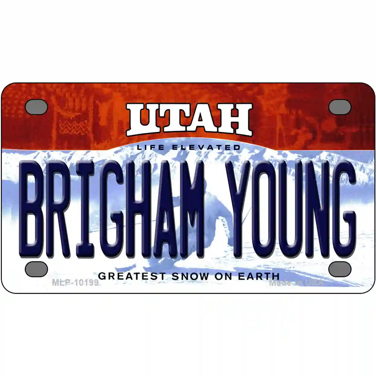 Brigham Young Utah Metal Novelty License Plate 4" x 2.2" (MLP)