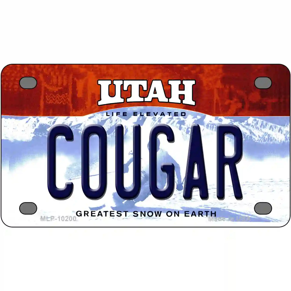 Cougar Utah Metal Novelty License Plate 4" x 2.2" (MLP)