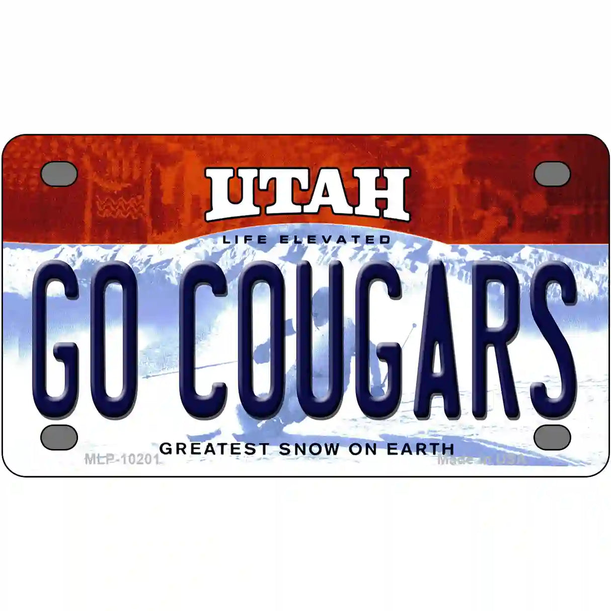 Go Cougars Utah Metal Novelty License Plate 4" x 2.2" (MLP)