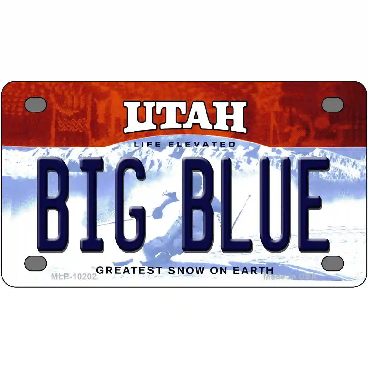 Big Blue Utah Metal Novelty License Plate 4" x 2.2" (MLP)