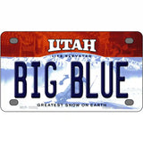 Big Blue Utah Metal Novelty License Plate 4" x 2.2" (MLP)